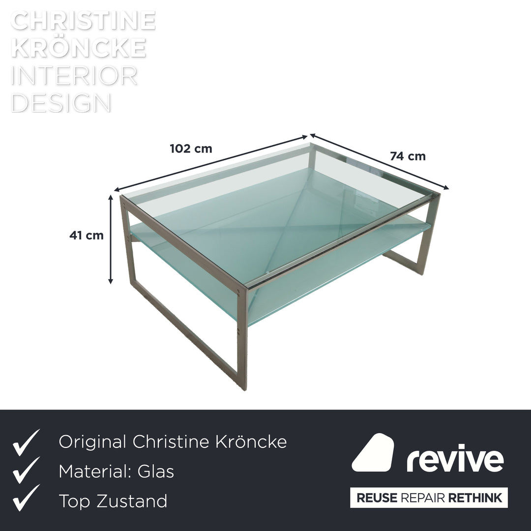 Christine Kröncke Carax Coffee Table Glass Silver Gray Blue
