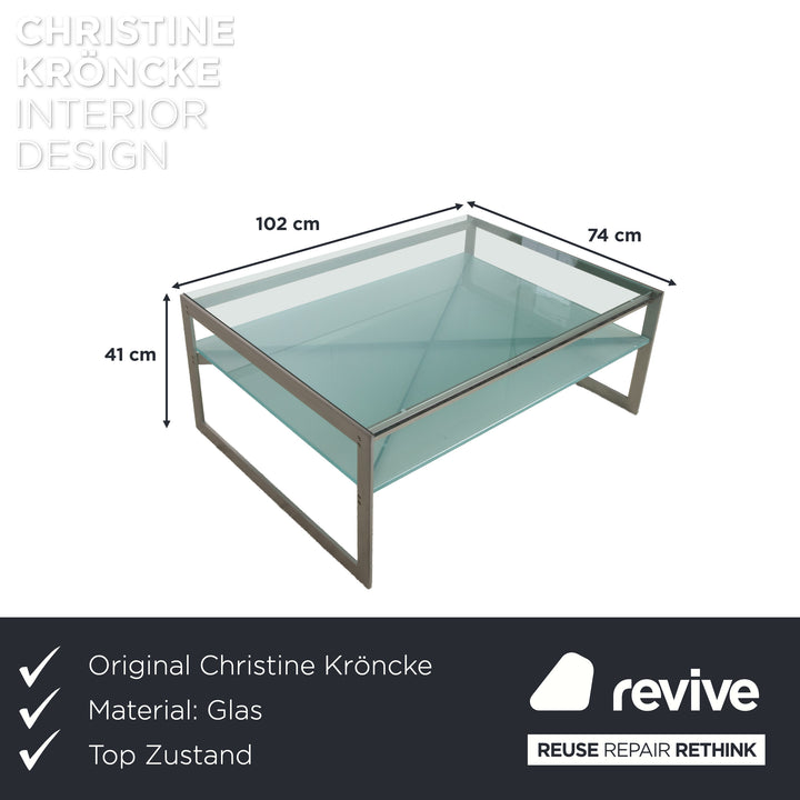 Christine Kröncke Carax Coffee Table Glass Silver Gray Blue