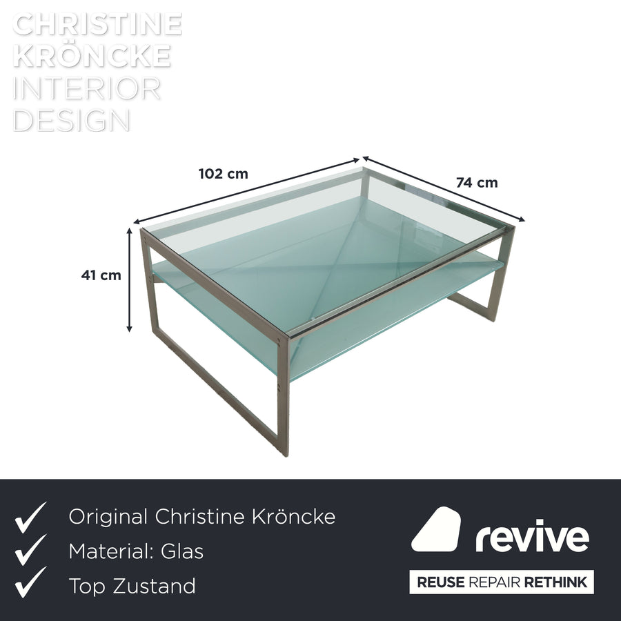 Christine Kröncke Carax Coffee Table Glass Silver Gray Blue