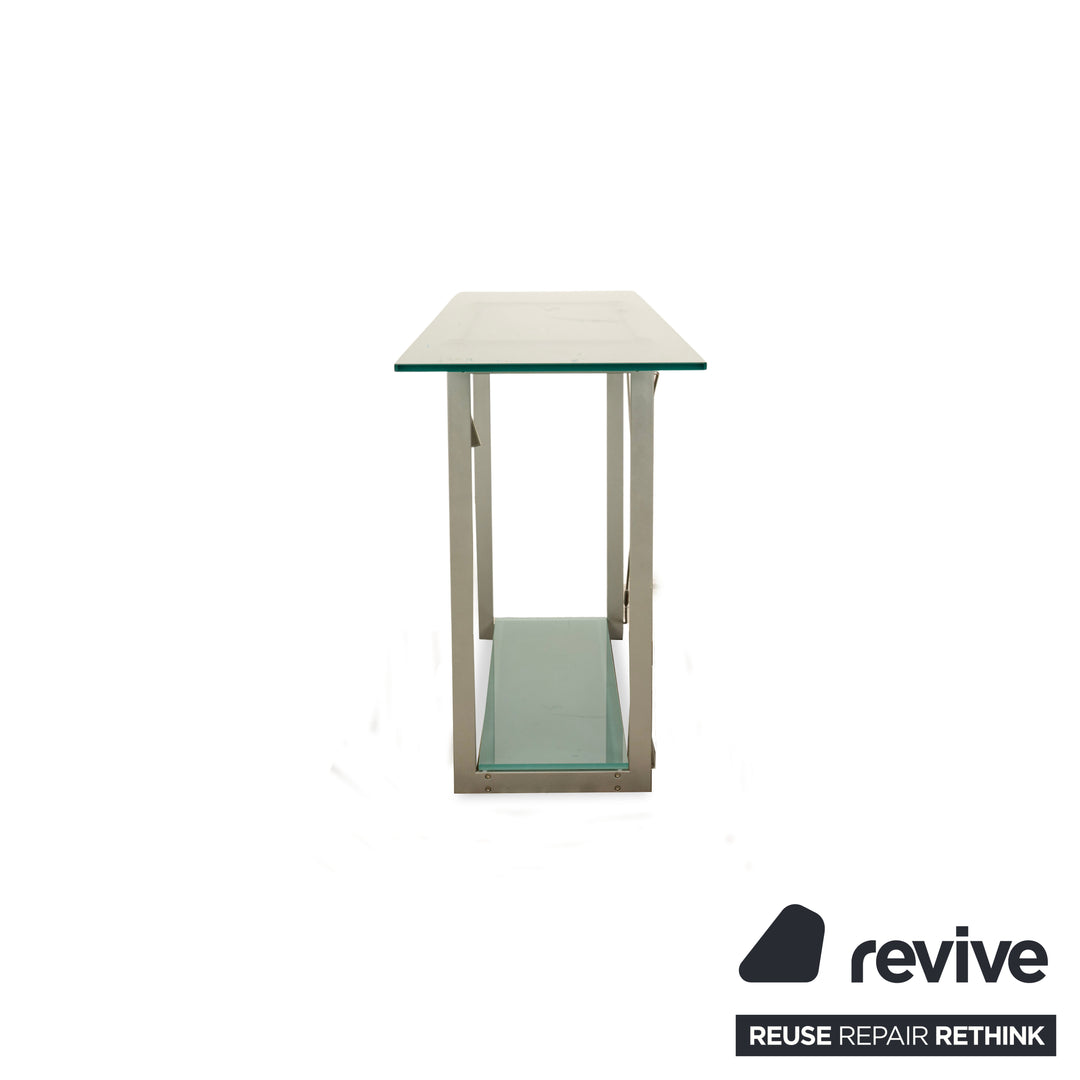 Christine Kröncke Glas Tisch Sideboard Silber 180 x 45 cm