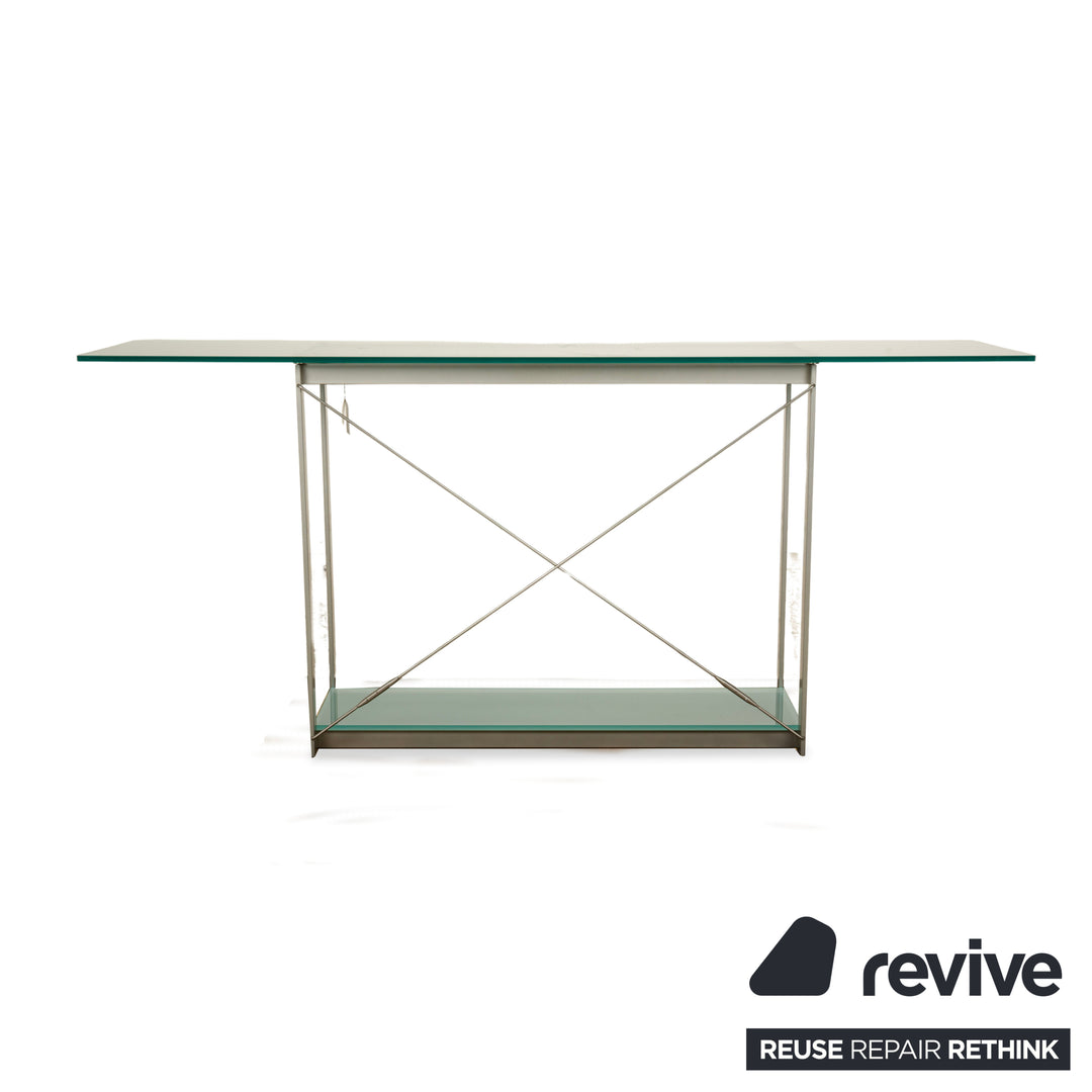 Christine Kröncke Glas Tisch Sideboard Silber 180 x 45 cm