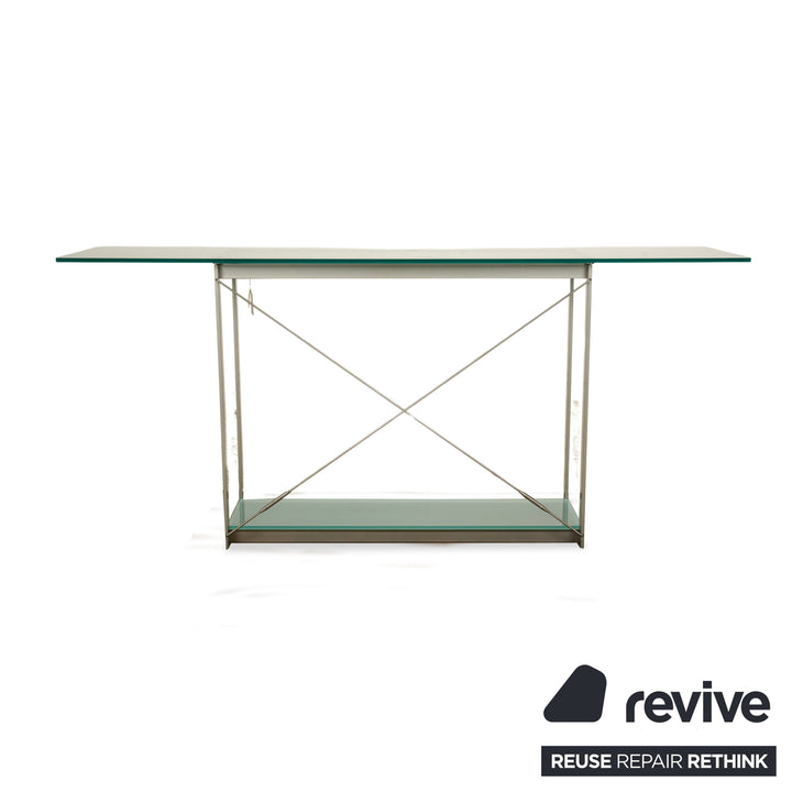 Christine Kröncke Glas Tisch Sideboard Silber 180 x 45 cm