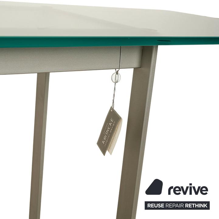 Christine Kröncke Glas Tisch Sideboard Silber 180 x 45 cm