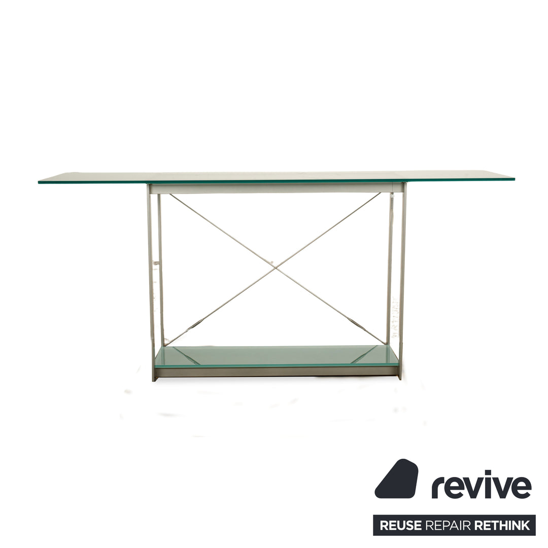 Christine Kröncke Glas Tisch Sideboard Silber 180 x 45 cm