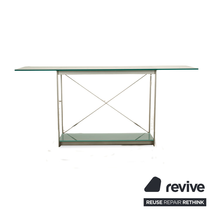 Christine Kröncke Glas Tisch Sideboard Silber 180 x 45 cm