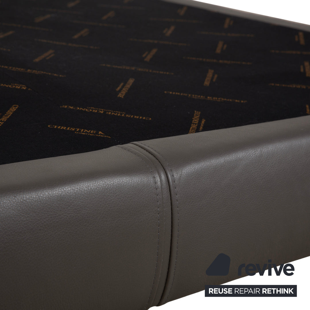 Christine Kröncke Leder Bett Braun Taupe Boxspringbett