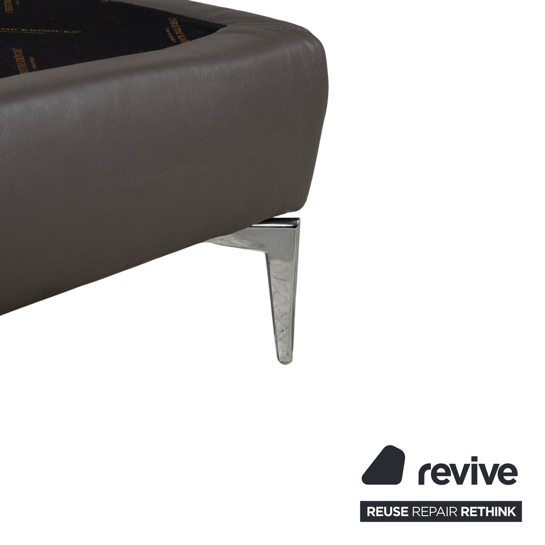 Christine Kröncke Leder Bett Braun Taupe Boxspringbett