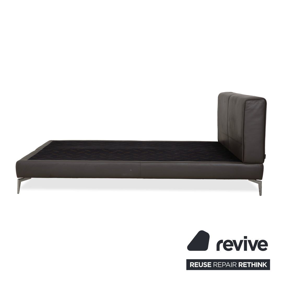 Christine Kröncke Leder Bett Braun Taupe Boxspringbett