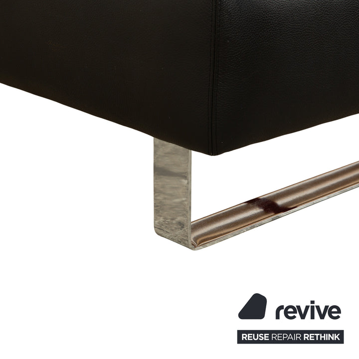 Christine Kröncke Leder Bett Schwarz 140x200