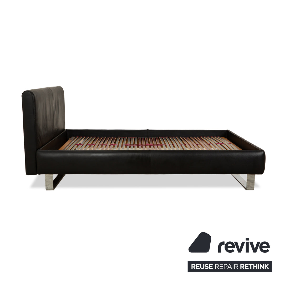 Christine Kröncke Leder Bett Schwarz 140x200