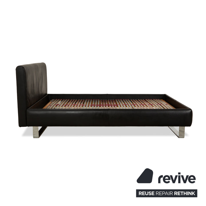 Christine Kröncke Leder Bett Schwarz 140x200