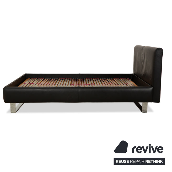 Christine Kröncke Leder Bett Schwarz 140x200