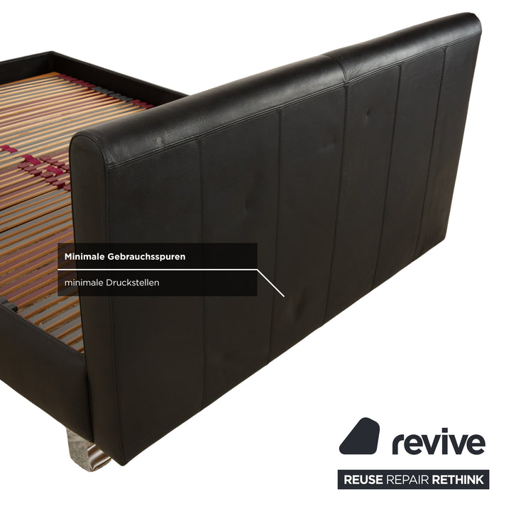 Christine Kröncke Leder Bett Schwarz 140x200