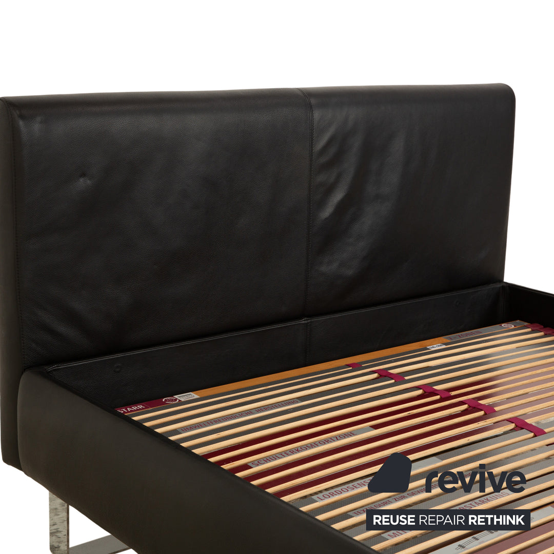 Christine Kröncke Leder Bett Schwarz 140x200