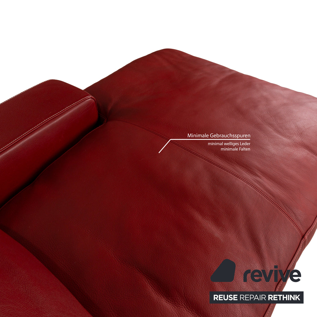 Christine Kröncke chaise longue en cuir rouge