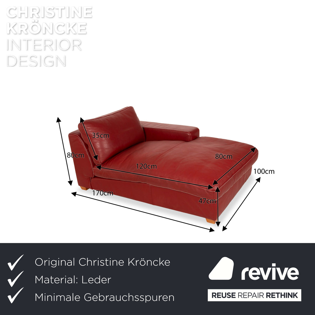 Christine Kröncke chaise longue en cuir rouge