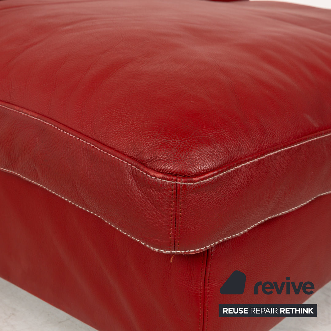 Christine Kröncke chaise longue en cuir rouge