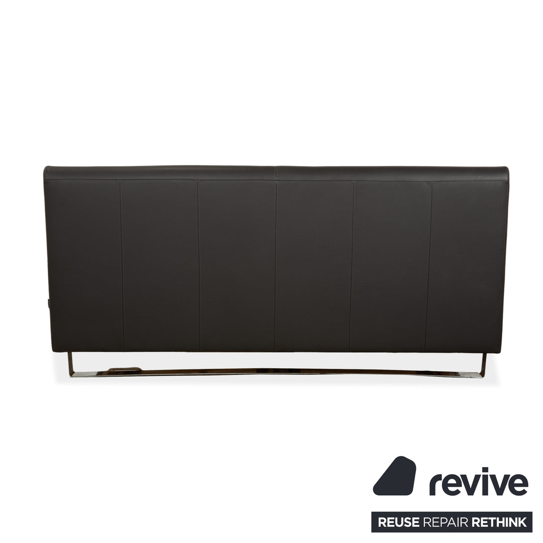 Lit en cuir Christine Kröncke Plaisir, gris anthracite foncé, 180 x 200 cm