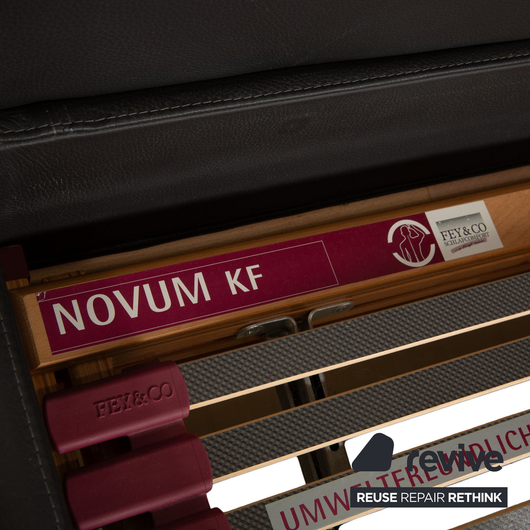 Lit en cuir Christine Kröncke Plaisir, gris anthracite foncé, 180 x 200 cm