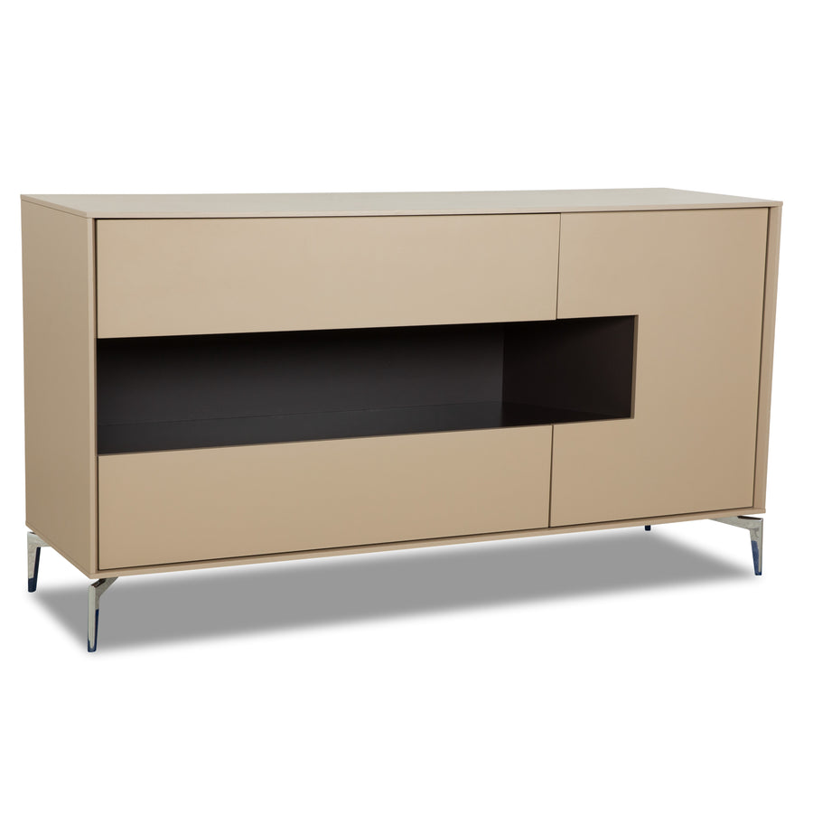Buffet en bois beige à éclairage indirect Slot de Christine Kröncke