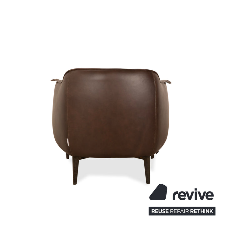 Cierre Boheme Leather Armchair Brown incl. Stool