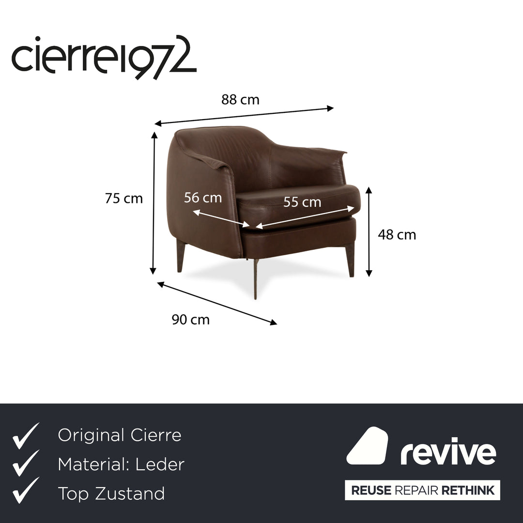 Cierre Boheme Leather Armchair Brown incl. Stool