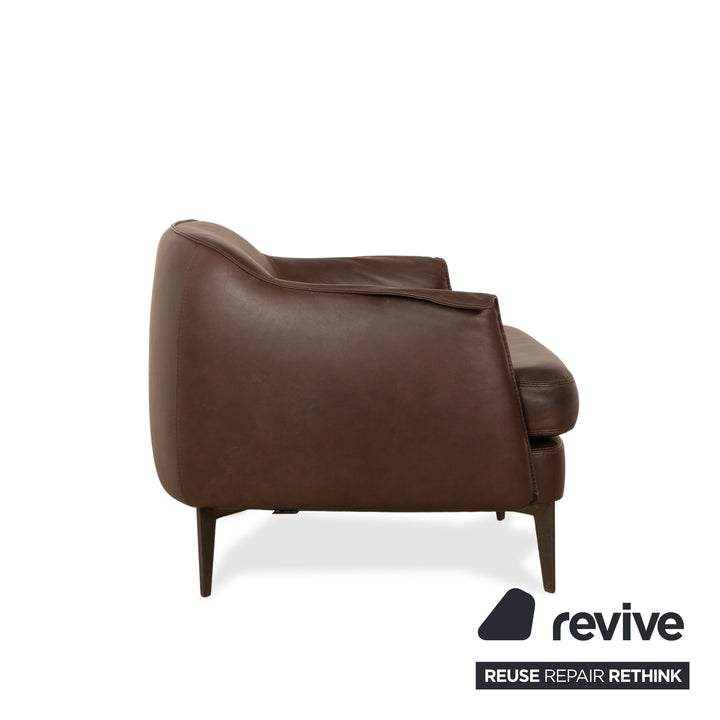 Cierre Boheme Leather Armchair Brown incl. Stool
