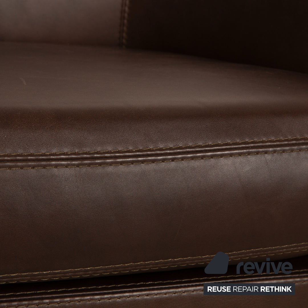 Cierre Boheme Leather Armchair Brown incl. Stool