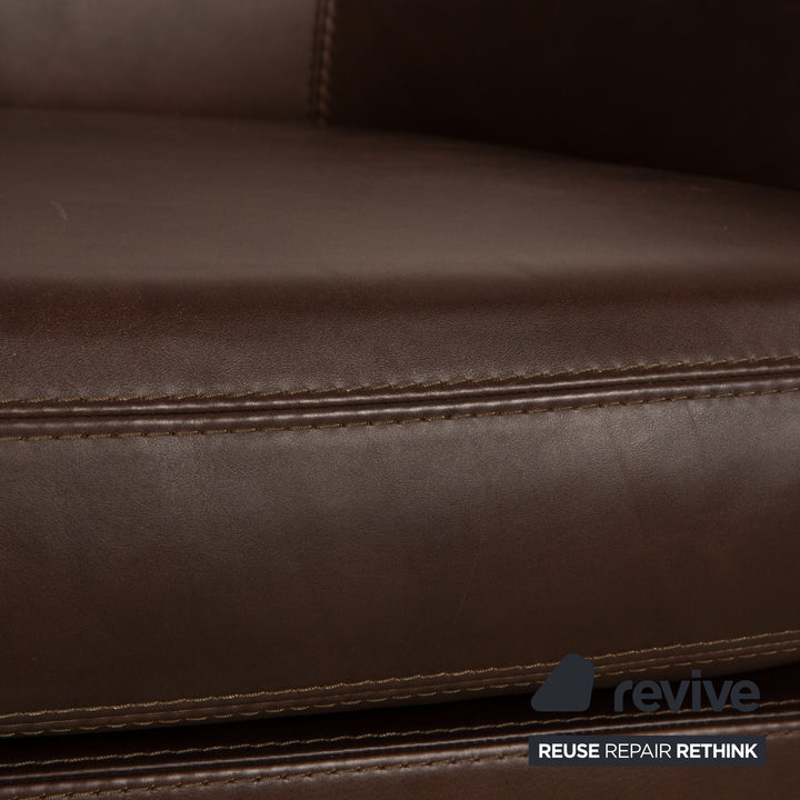 Cierre Boheme Leather Armchair Brown incl. Stool