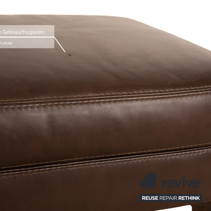 Cierre Boheme Leather Armchair Brown incl. Stool