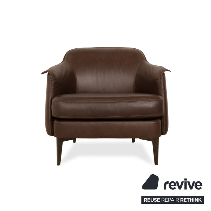 Cierre Boheme Leather Armchair Brown incl. Stool