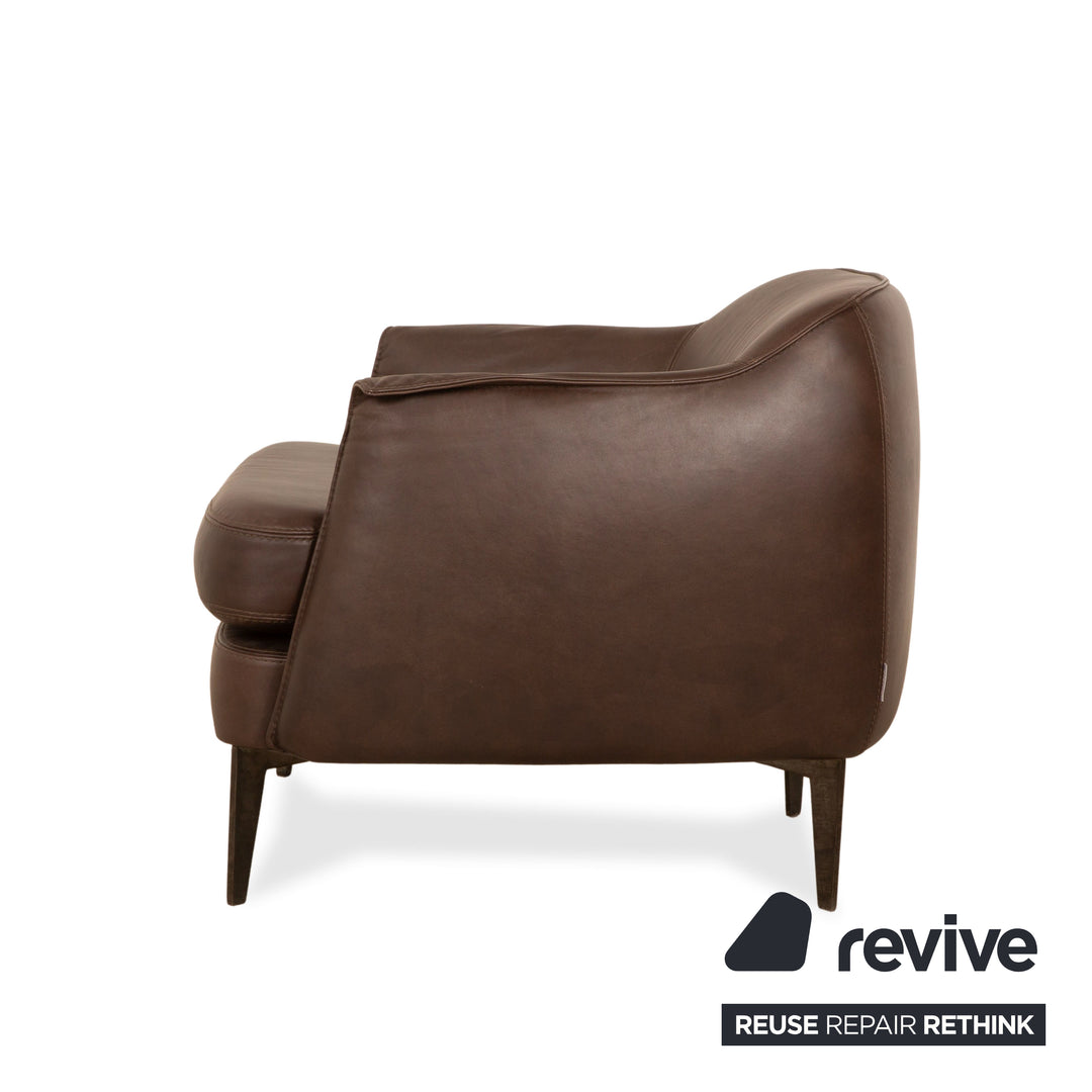 Cierre Boheme Leder Sessel Braun inkl. Hocker