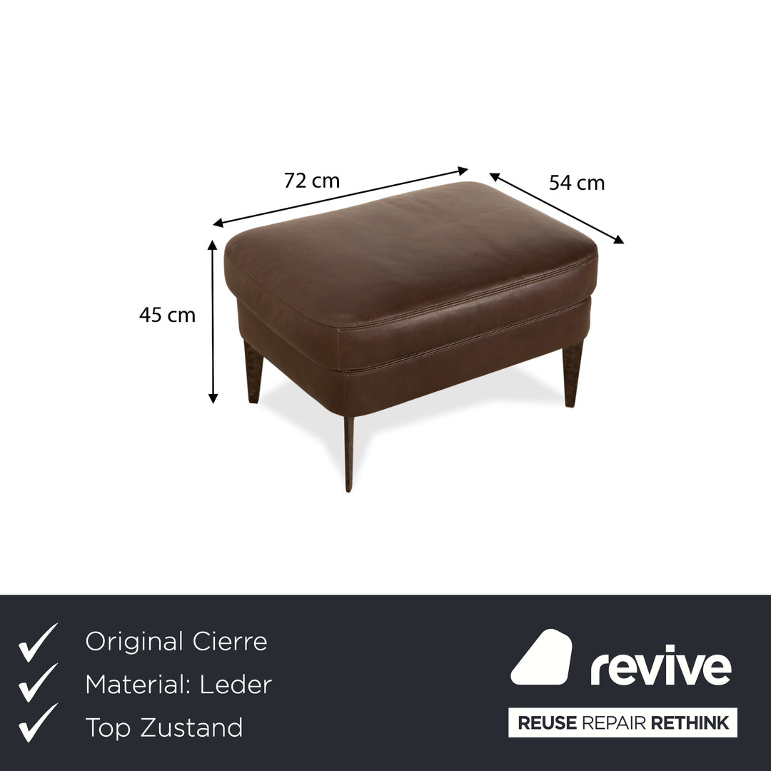 Cierre Boheme Leather Armchair Brown incl. Stool