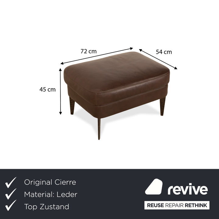 Cierre Boheme Leather Armchair Brown incl. Stool