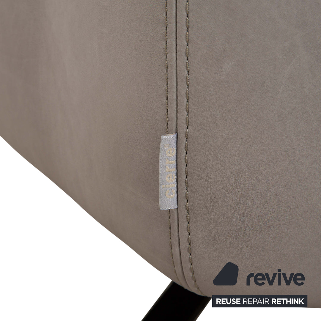 Cierre Boheme Leather Armchair Grey incl. Stool