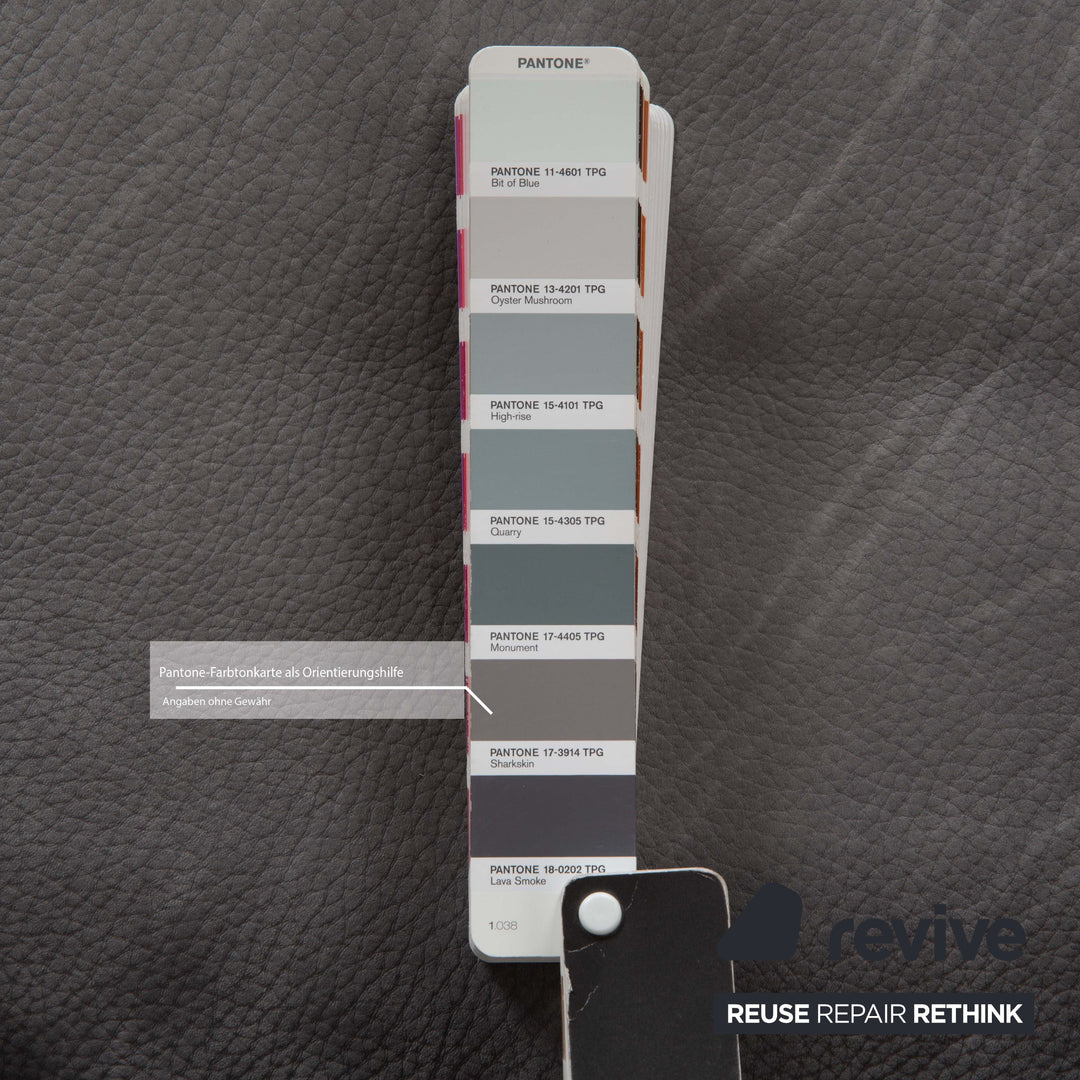 Ensemble fauteuil en cuir Cierre Boheme gris avec tabouret