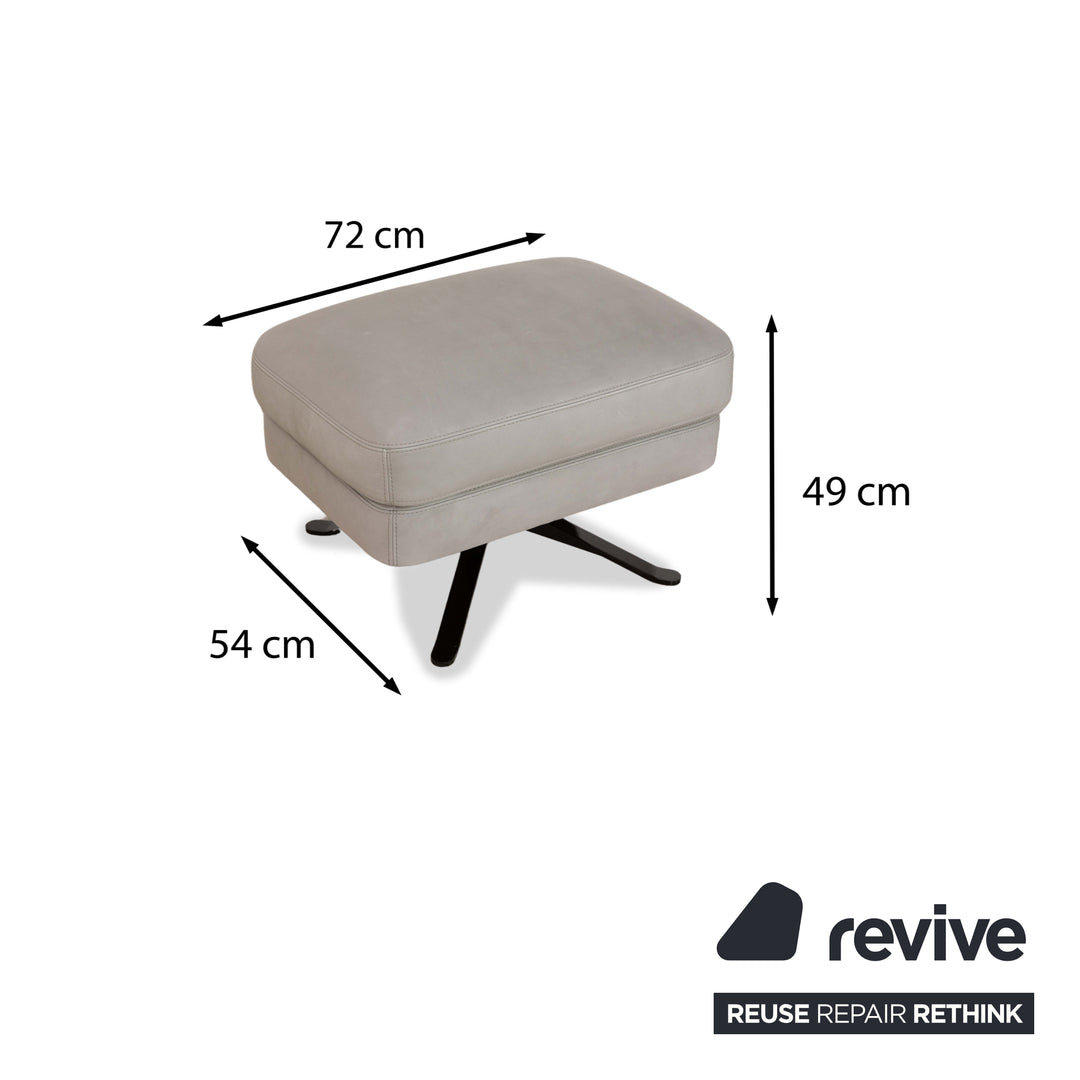 Ensemble fauteuil en cuir Cierre Boheme gris avec tabouret