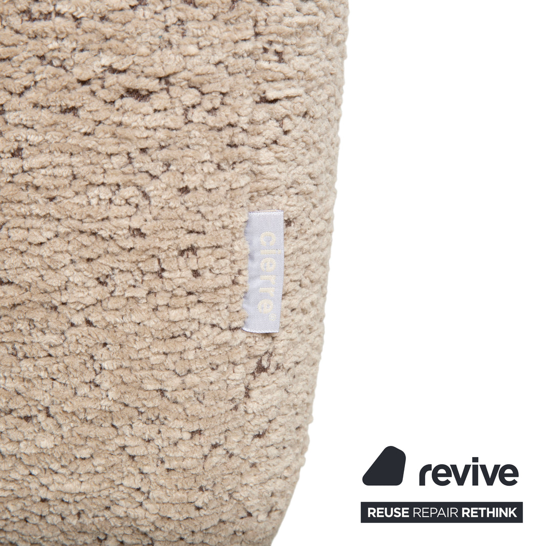 Cierre Dolce VIta Four Seater Sofa Fabric Chrome Beige Sand Cream Couch