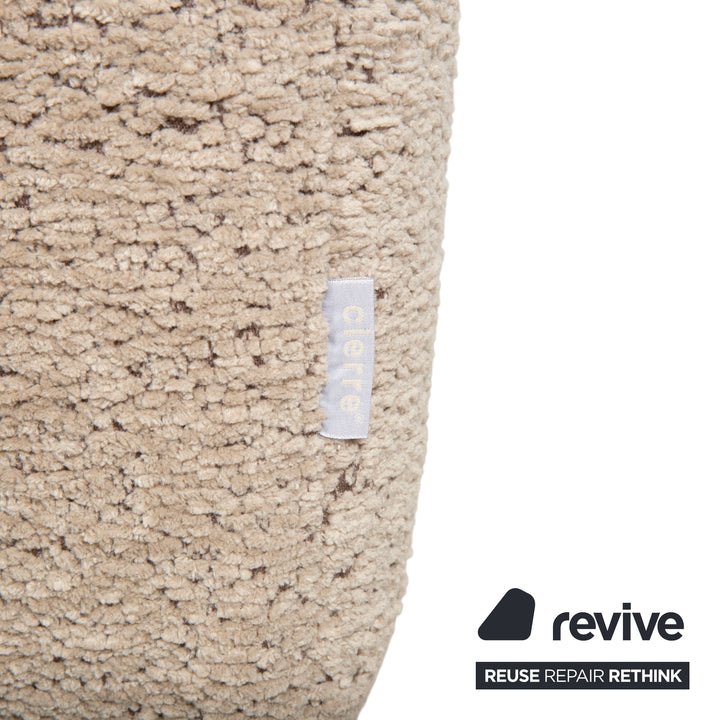 Cierre Dolce VIta Four Seater Sofa Fabric Chrome Beige Sand Cream Couch