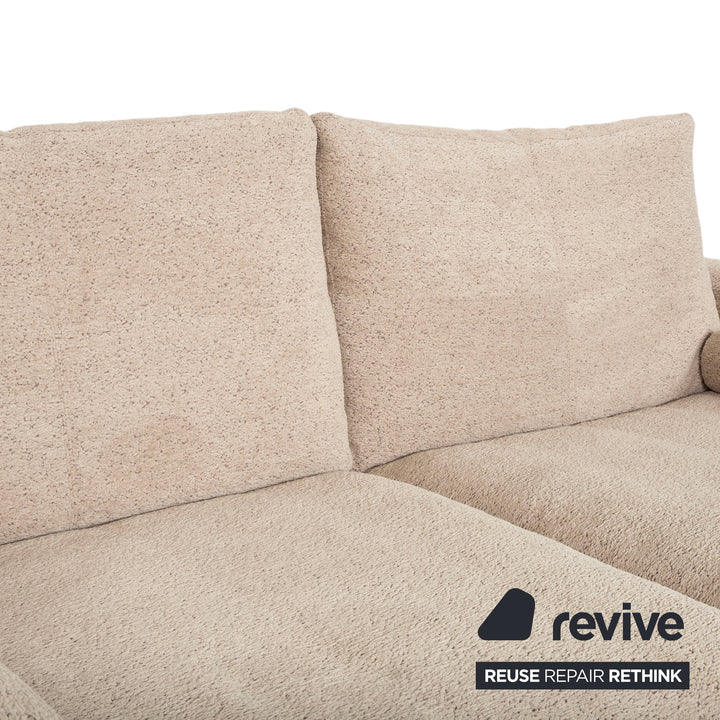 Cierre Dolce VIta Four Seater Sofa Fabric Chrome Beige Sand Cream Couch