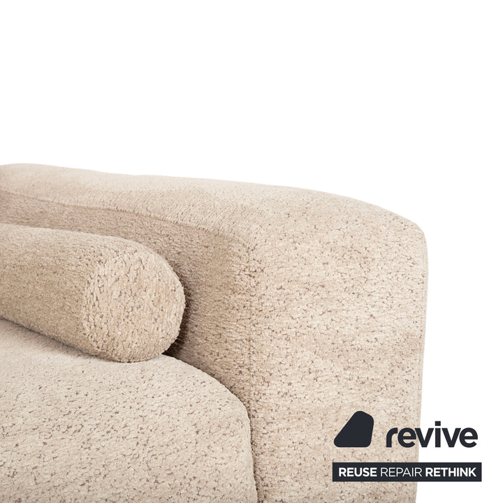 Cierre Dolce VIta Four Seater Sofa Fabric Chrome Beige Sand Cream Couch
