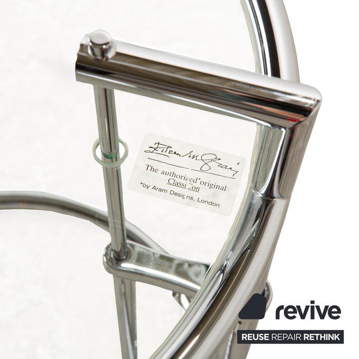 Table basse réglable en verre ClassiCon Eileen Grey, chrome argenté