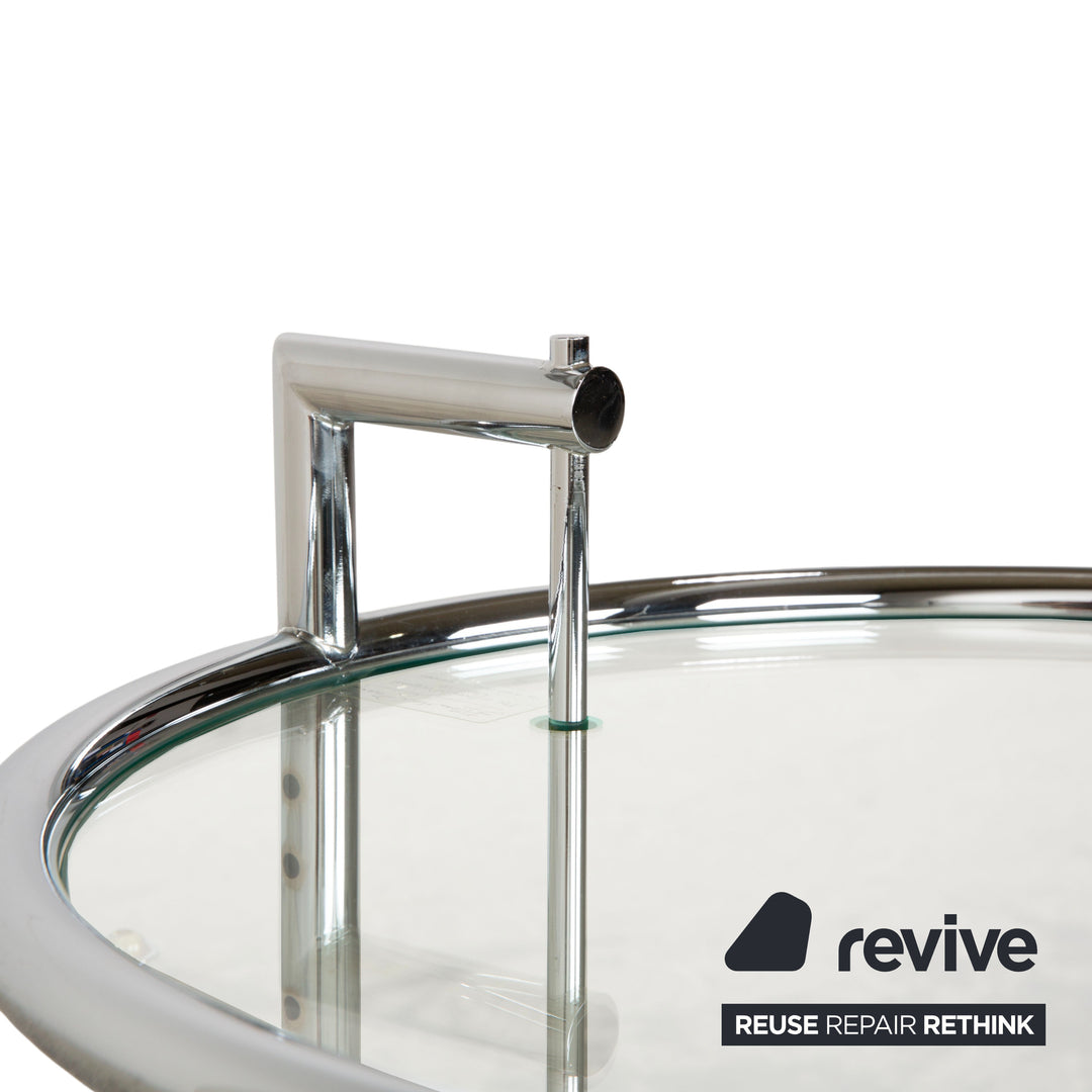 Table basse réglable en verre ClassiCon Eileen Grey, chrome argenté