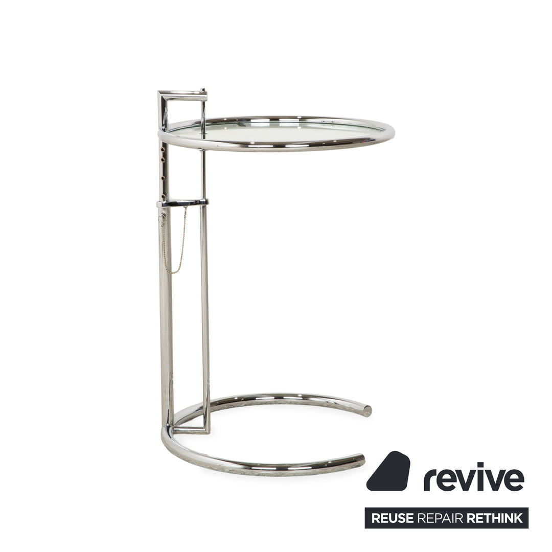 Table basse réglable en verre ClassiCon Eileen Grey, chrome argenté