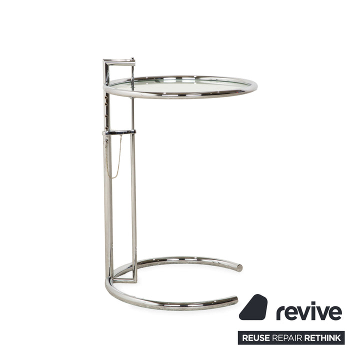 Table basse réglable en verre ClassiCon Eileen Grey, chrome argenté