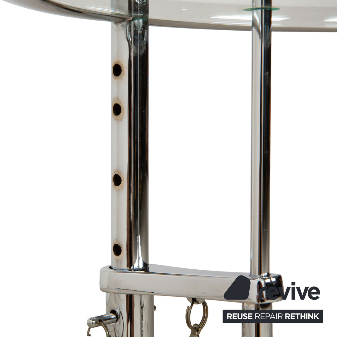 Table basse réglable en verre ClassiCon Eileen Grey, chrome argenté