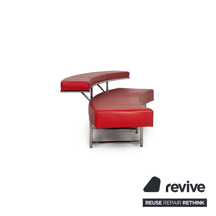 Canapé 4 places en cuir rouge ClassiCon Monte Carlo par Eileen Gray