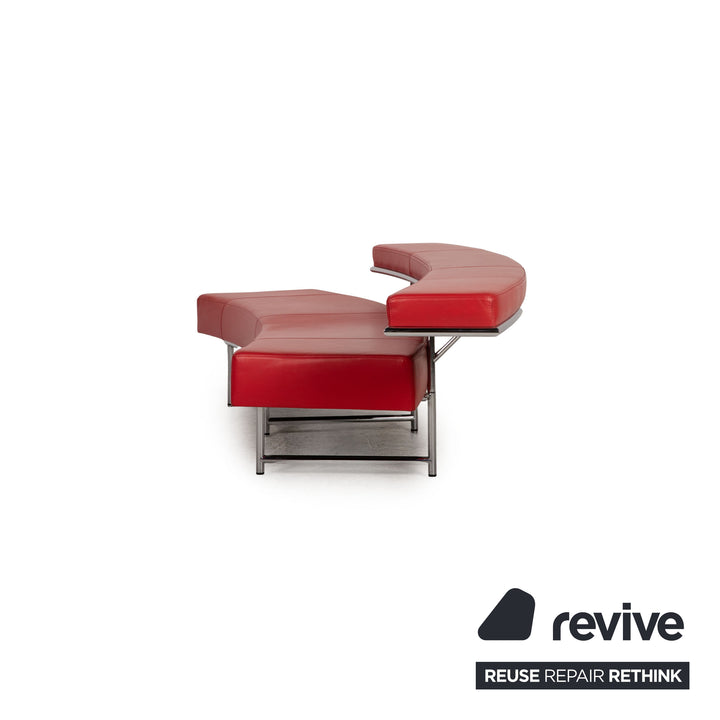Canapé 4 places en cuir rouge ClassiCon Monte Carlo par Eileen Gray
