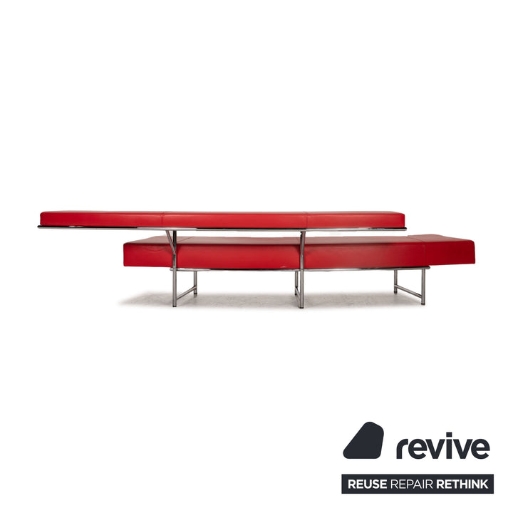 Canapé 4 places en cuir rouge ClassiCon Monte Carlo par Eileen Gray