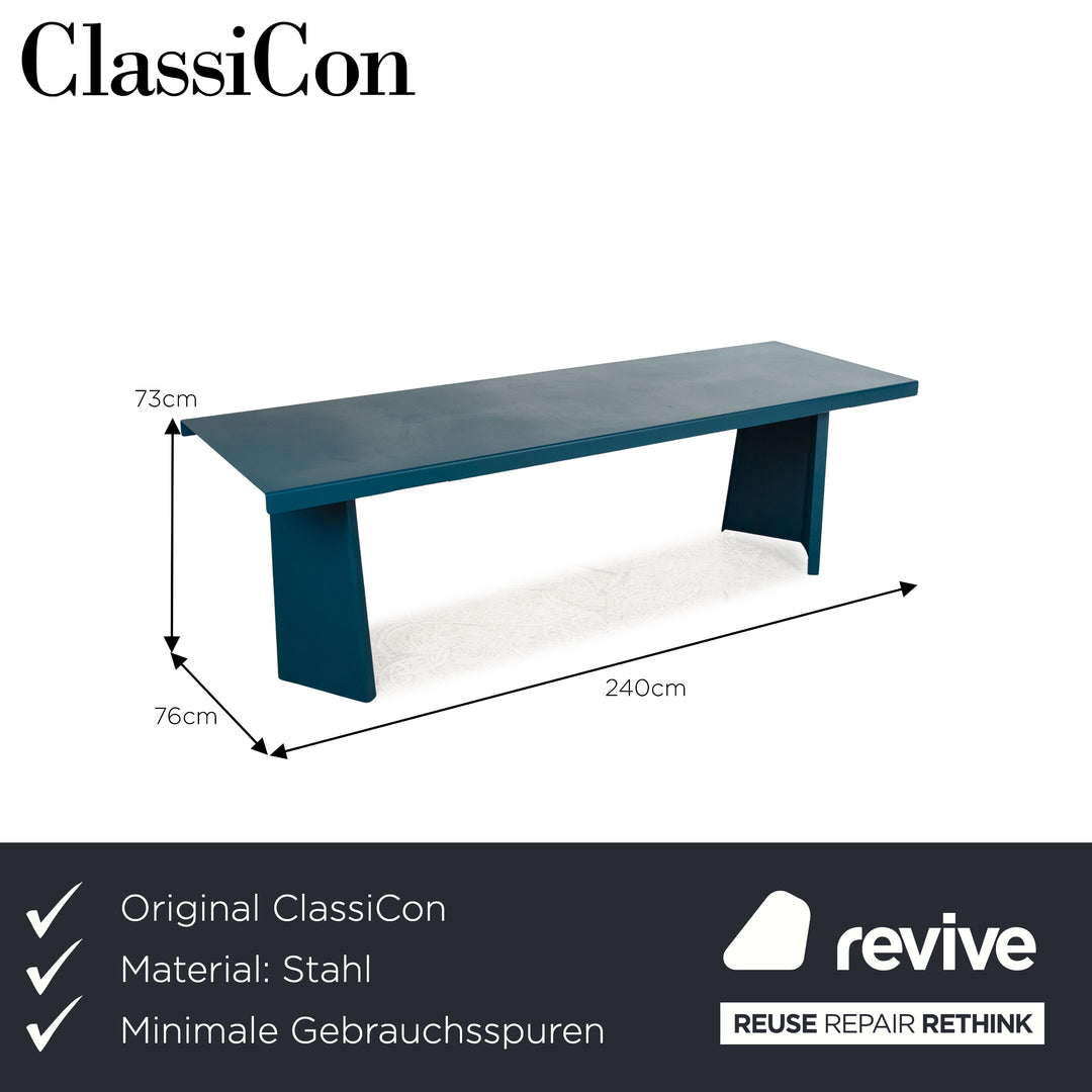 Classicon Palas steel dining table blue 240 x 73 x 76 cm